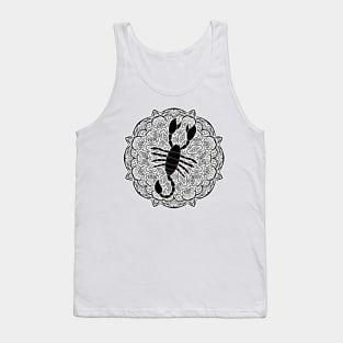 Scorpio Mandala Zodiac in Black and White Tank Top